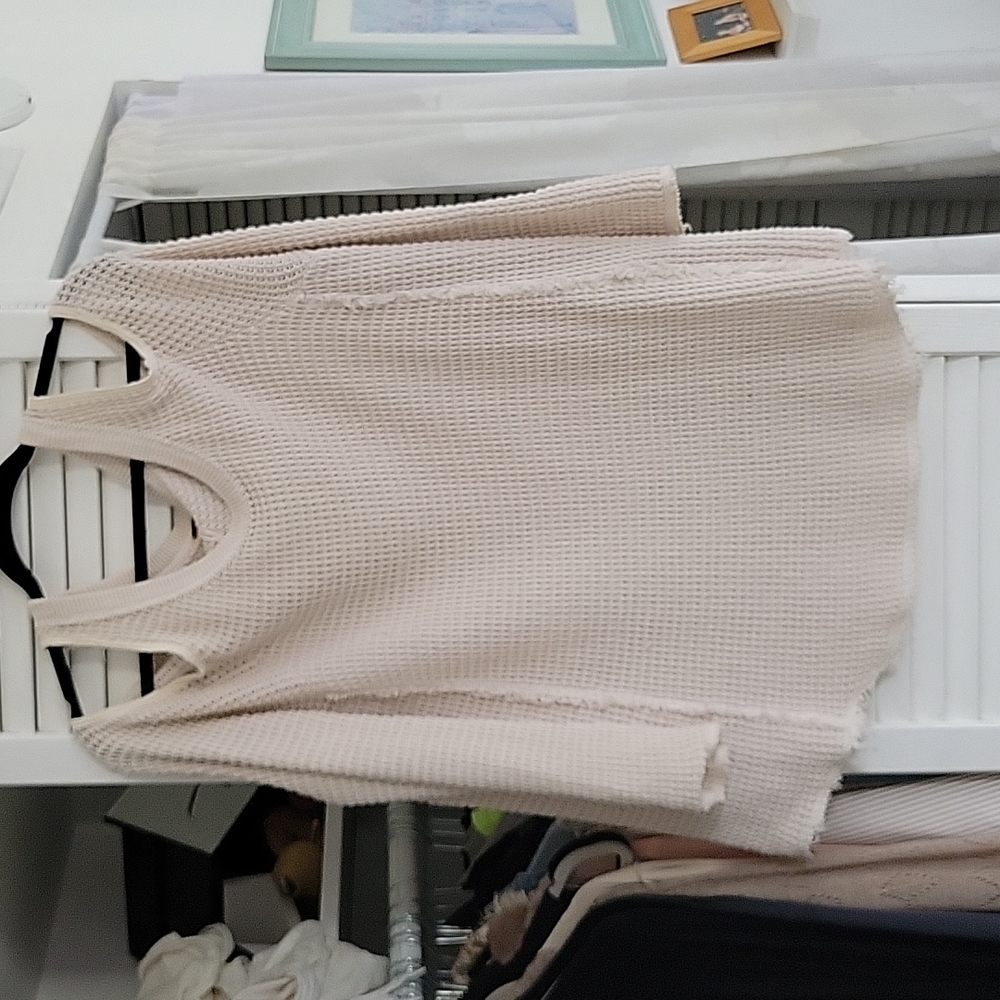 Free Peopl cold shoulder. Rough edge sweater